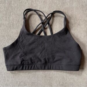 Athleta Girl Strappy Sports Bra Black Girls 14 XL